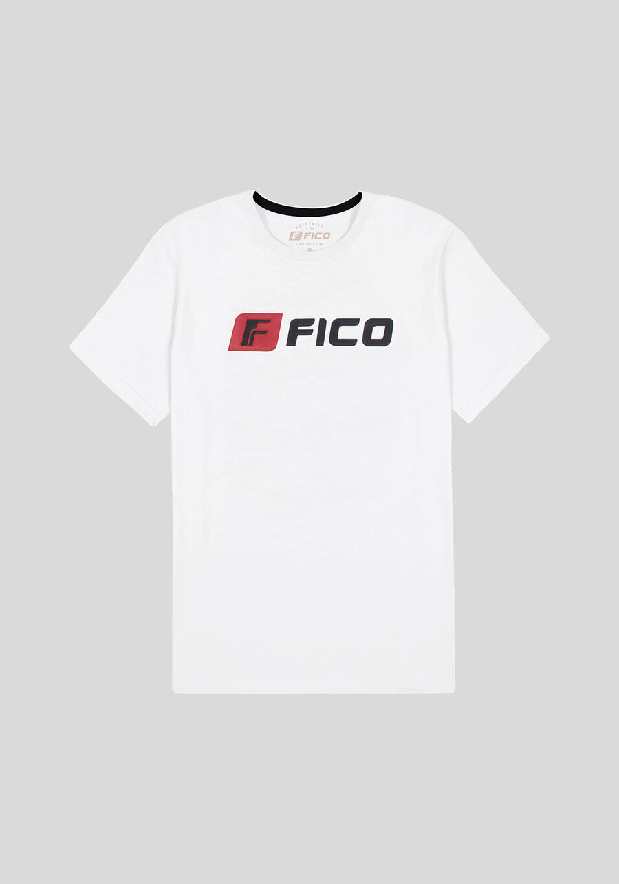 Camiseta Juvenil Manga Curta com Estampa FICO, BRANCO, large.