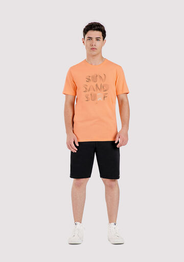 Camiseta Juvenil em Malha com Estampa Surf, LARANJA BRIGHT, large.