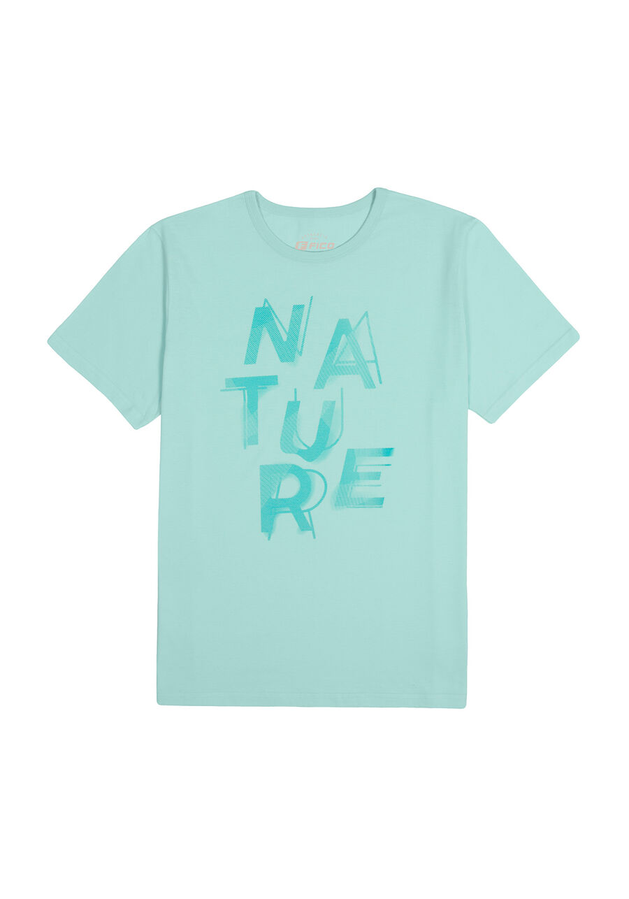 Camiseta Masculina em Malha com Estampa Nature, VERDE WINDSURF, large.