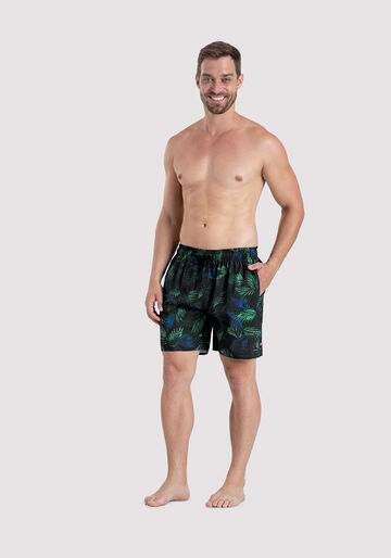 Shorts Masculino Estampado Com Cadarço, PRETO REATIVO, large.