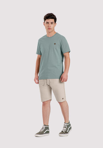 Camiseta Juvenil em Malha com Textura, VERDE TEOS, large.