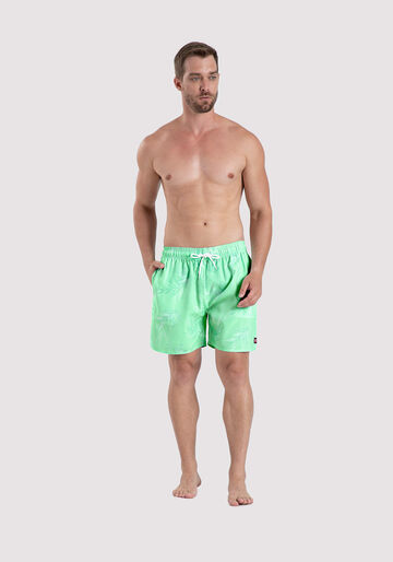 Shorts Masculino Verde em Tecido Plano Estampado, VERDE ORION, large.
