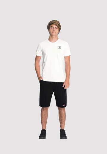 Camiseta Juvenil em Malha com Estampa Costas, BRANCO OFF WHITE, large.