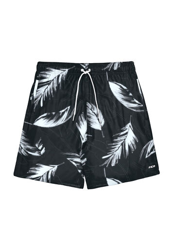 Shorts Masculino com Estampa Tropical, PRETO REATIVO, large.