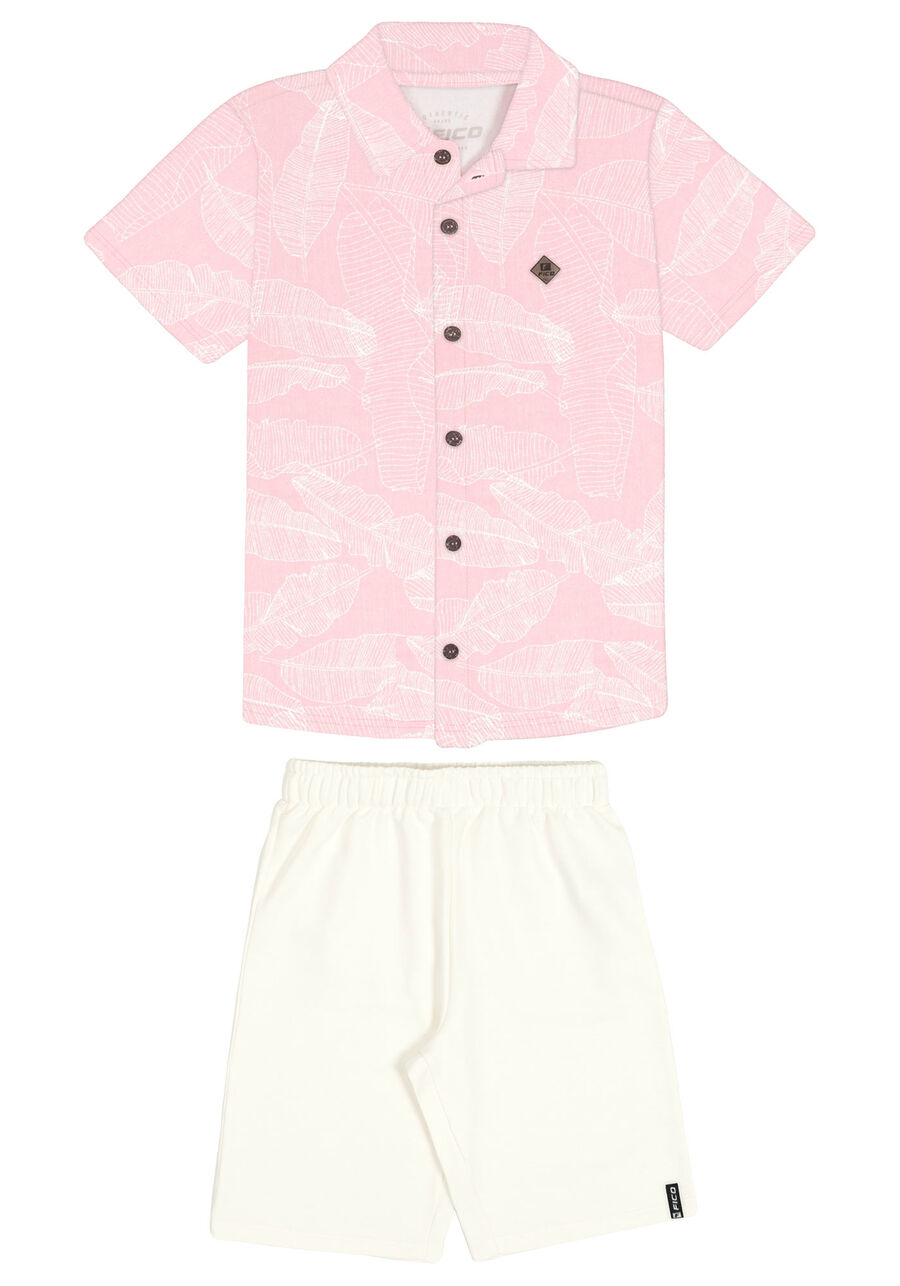 Conjunto Infantil com Camisa Manga Curta e Bermuda, SELVA SALMAO, large.