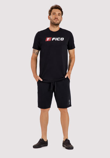 Camiseta Masculina em Malha com Estampa FICO, PRETO REATIVO, large.